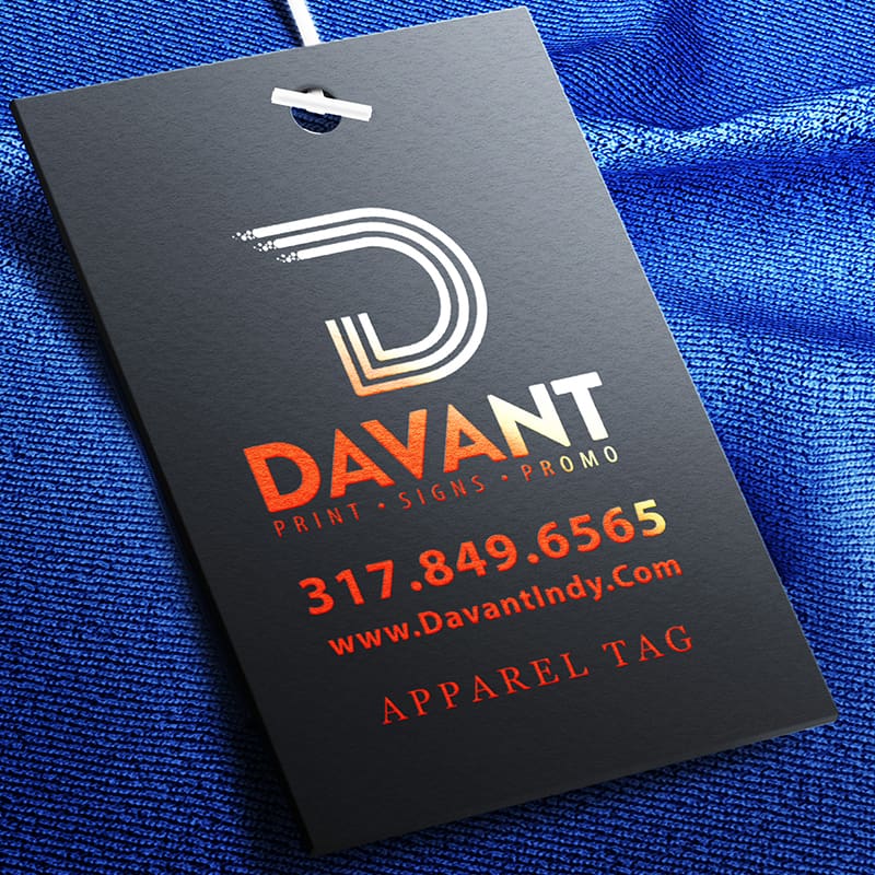 Retail tag on clothing by Davant