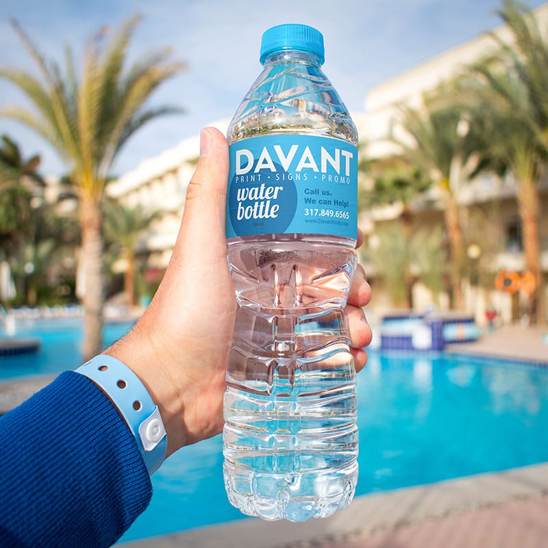 Water bottle label for events by davant