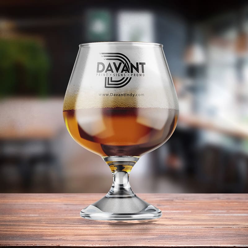 labeld snifter glass for beer by davant