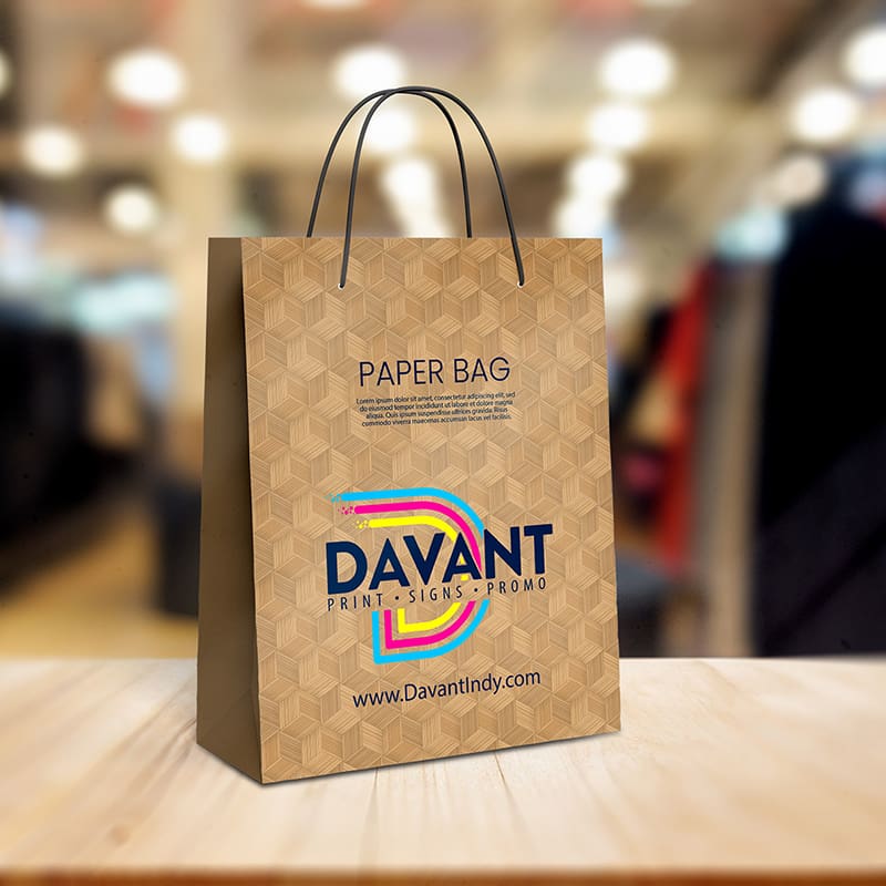 shopping bag layout and logo by davant